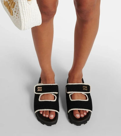 CROCHET KNIT SLIDES