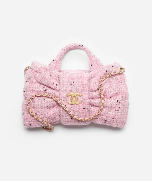PINK TWEED BOW BAG