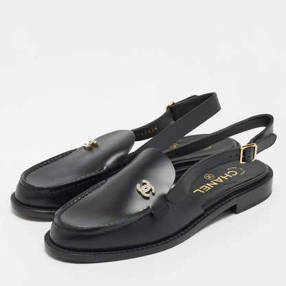 Flache Loafer Schwarz