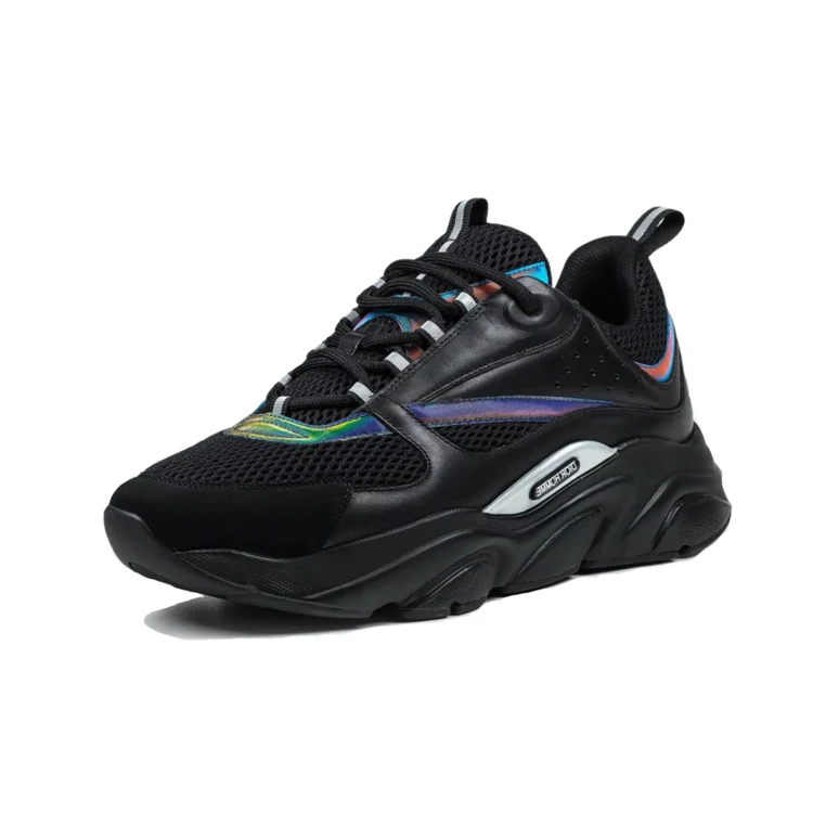 "22 Sneaker" Black Reflective Rainbow