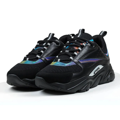 "22 Sneaker" Black Reflective Rainbow